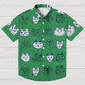 Artistic Cat Face Printed Men's Short-sleeved Shirts