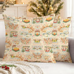 Vintage Christmas Printed Throw Pillow