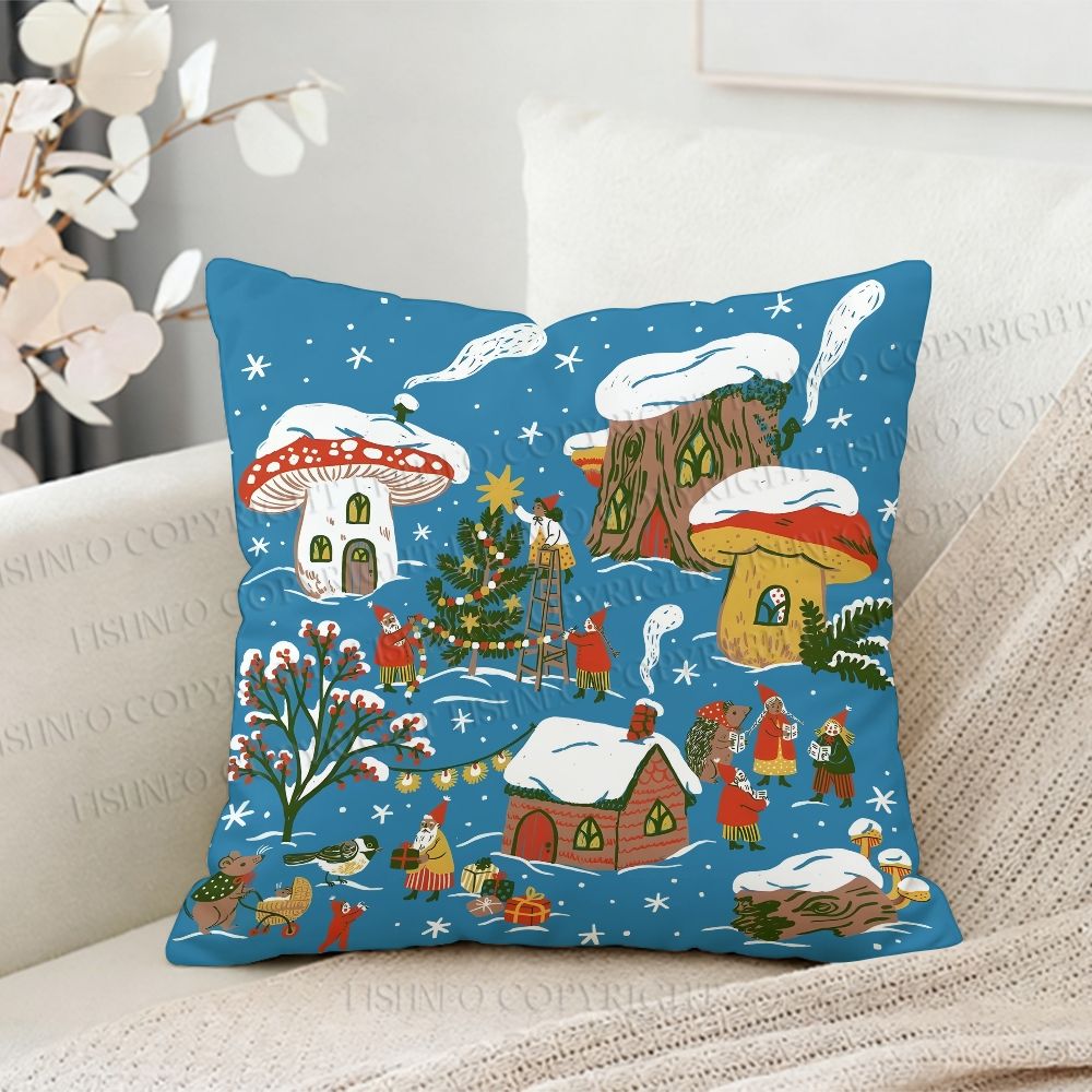 Christmas Printed Throw Pillow