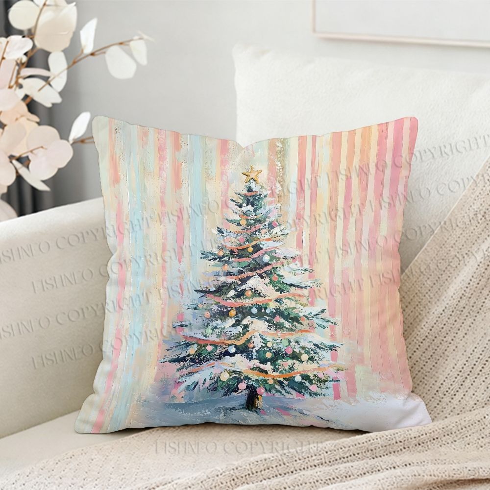 Christmas Tree Printed Throw Pillow
