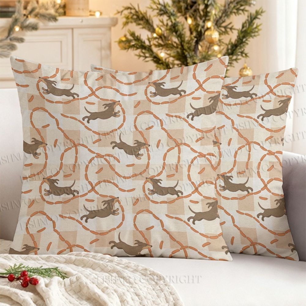 Sausage Dogs Printed Throw Pillow