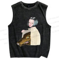 Unisex Girl Got a Wolf inside Printed Washed Tank Top