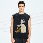 Unisex Girl Got a Wolf inside Printed Washed Tank Top
