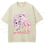 Unisex Sheep Friends Printed Washed Tee