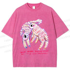 Unisex Sheep Friends Printed Washed Tee
