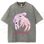 Unisex Sheep Friends Printed Washed Tee