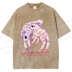 Unisex Sheep Friends Printed Washed Tee
