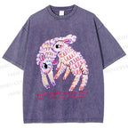 Unisex Sheep Friends Printed Washed Tee