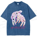 Unisex Sheep Friends Printed Washed Tee
