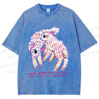 Unisex Sheep Friends Printed Washed Tee