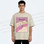 Unisex Lazy Cat Give Yourself Time to Rest Printed Washed Tee