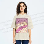 Unisex Lazy Cat Give Yourself Time to Rest Printed Washed Tee