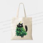 Christmas Tree Cat  Printed Tote Bag
