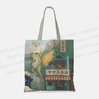 Vintage Frog Printed Tote Bag
