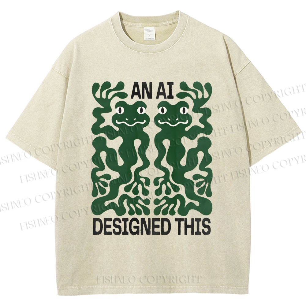 Unisex Dancing Frogs Printed Washed Tee