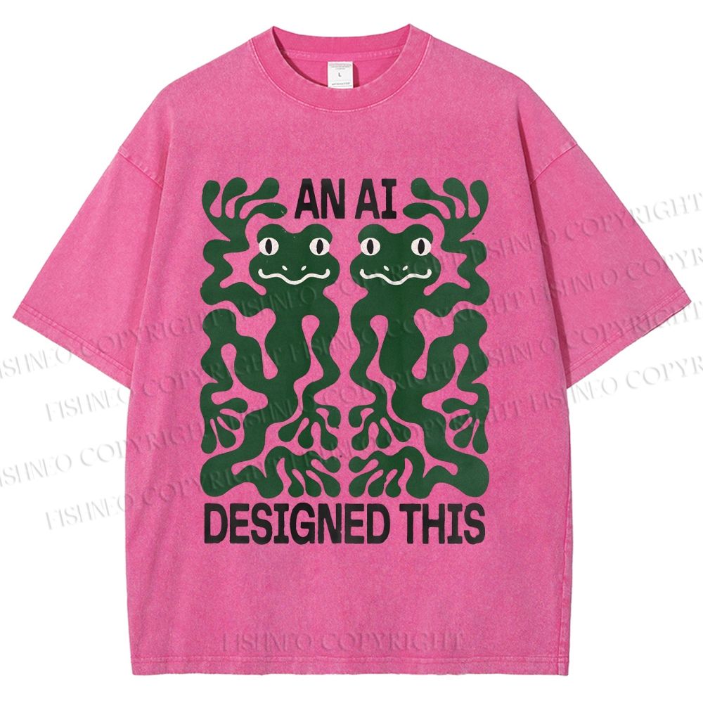 Unisex Dancing Frogs Printed Washed Tee