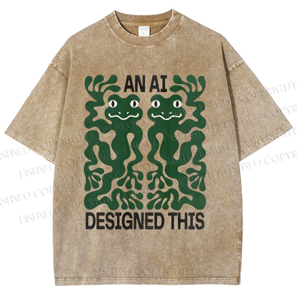 Unisex Dancing Frogs Printed Washed Tee