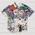 Vintage Graffiti Printed Men's Short-sleeved Shirts