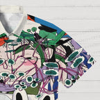 Vintage Graffiti Printed Men's Short-sleeved Shirts