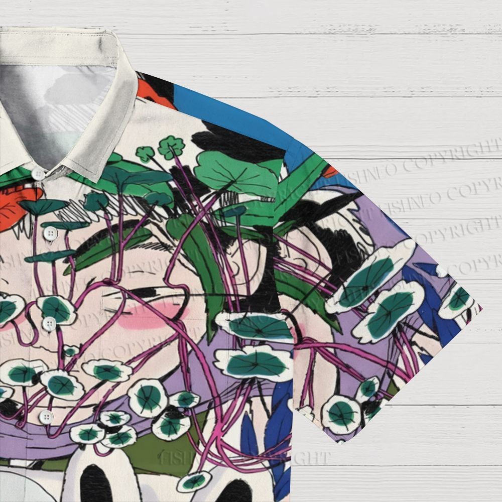 Vintage Graffiti Printed Men's Short-sleeved Shirts
