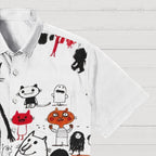 Funny Graffiti Printed Men's Short-sleeved Shirts