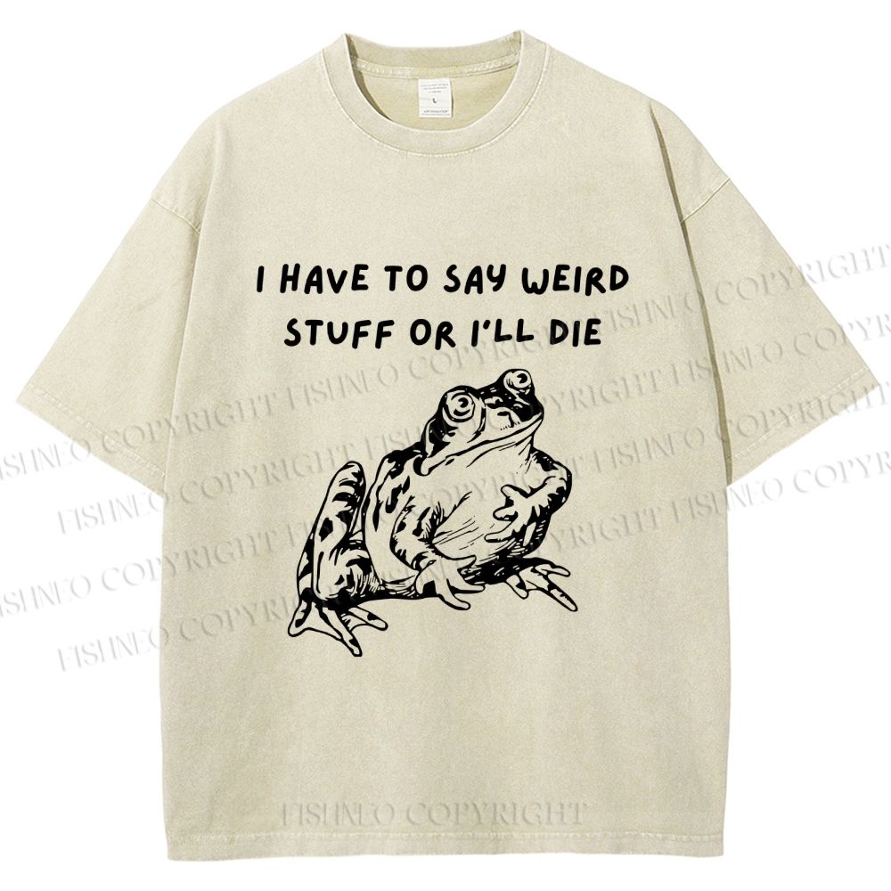 Unisex Interesting Frog Printed Washed Tee
