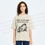 Unisex Interesting Frog Printed Washed Tee