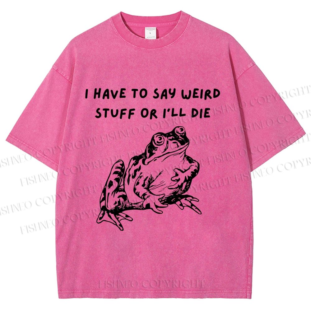 Unisex Interesting Frog Printed Washed Tee
