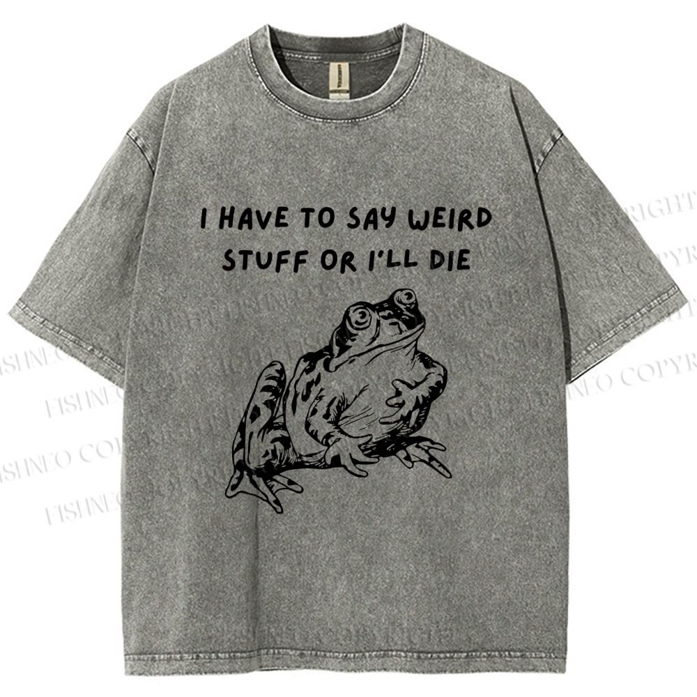 Unisex Interesting Frog Printed Washed Tee