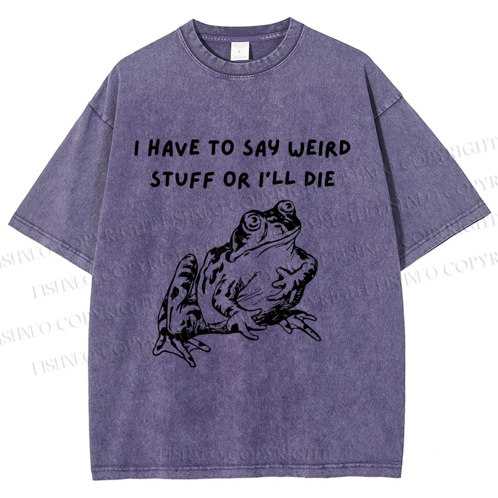 Unisex Interesting Frog Printed Washed Tee