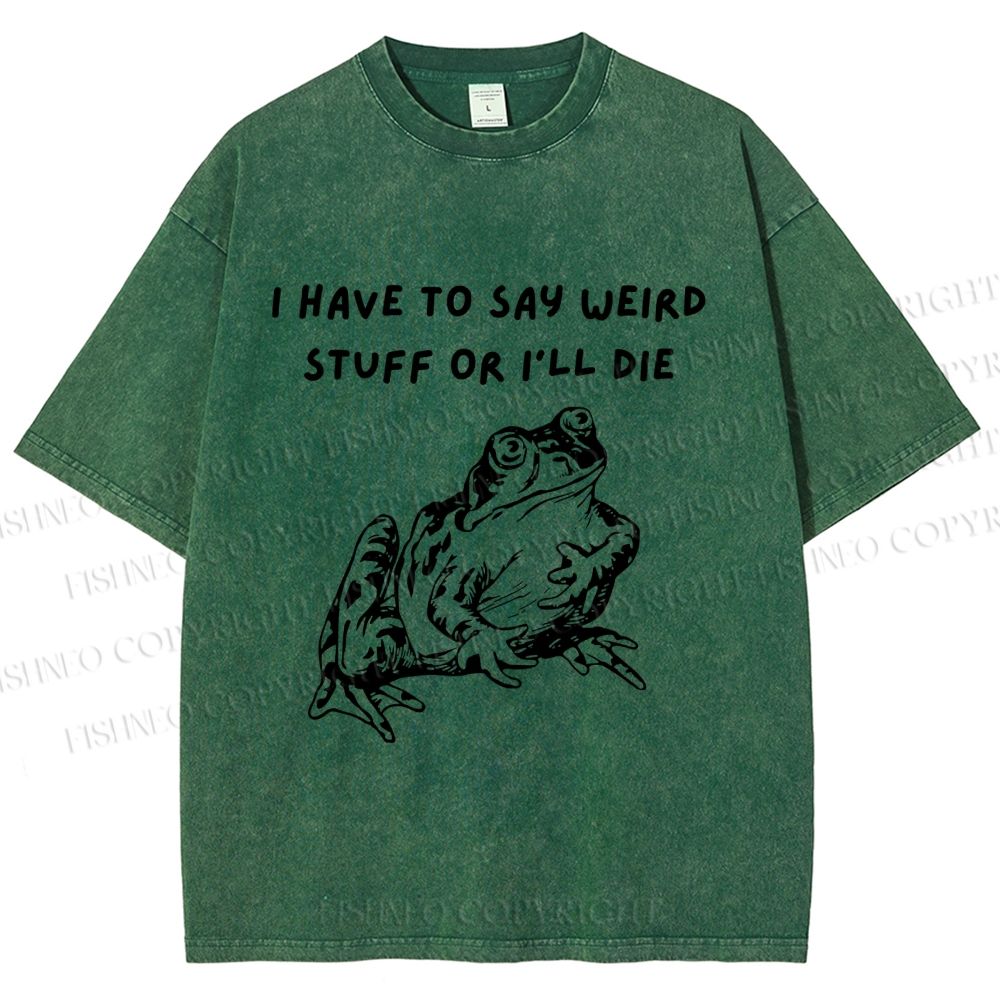 Unisex Interesting Frog Printed Washed Tee