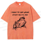 Unisex Interesting Frog Printed Washed Tee