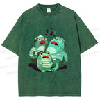 Unisex Musical Frog Printed Washed Tee