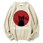 Unisex Samurai Cat Printed Sweatshirt