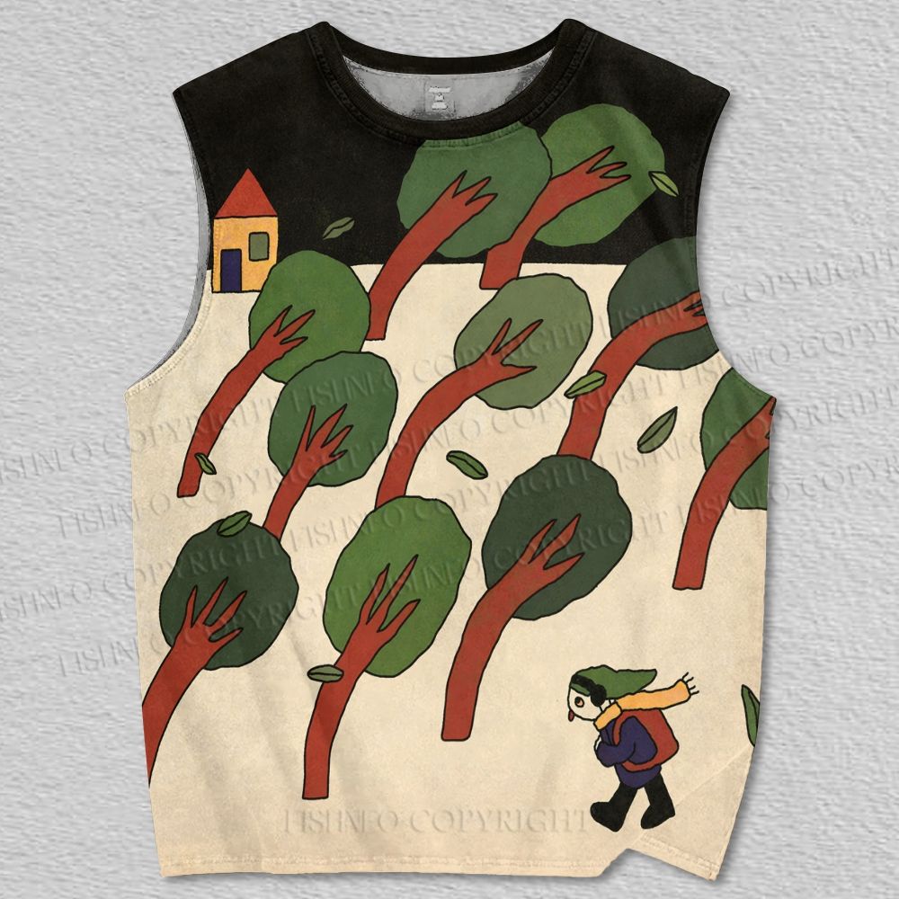 Unisex Windy Day Going Home Printed Tank Top