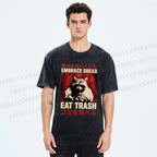 Unisex Embrace Dread Raccoon Printed Washed Tee