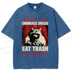 Unisex Embrace Dread Raccoon Printed Washed Tee