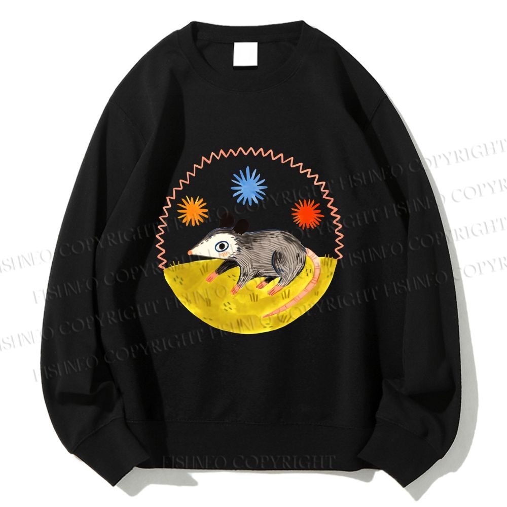 Unisex Cute Opossum Printed Sweatshirt