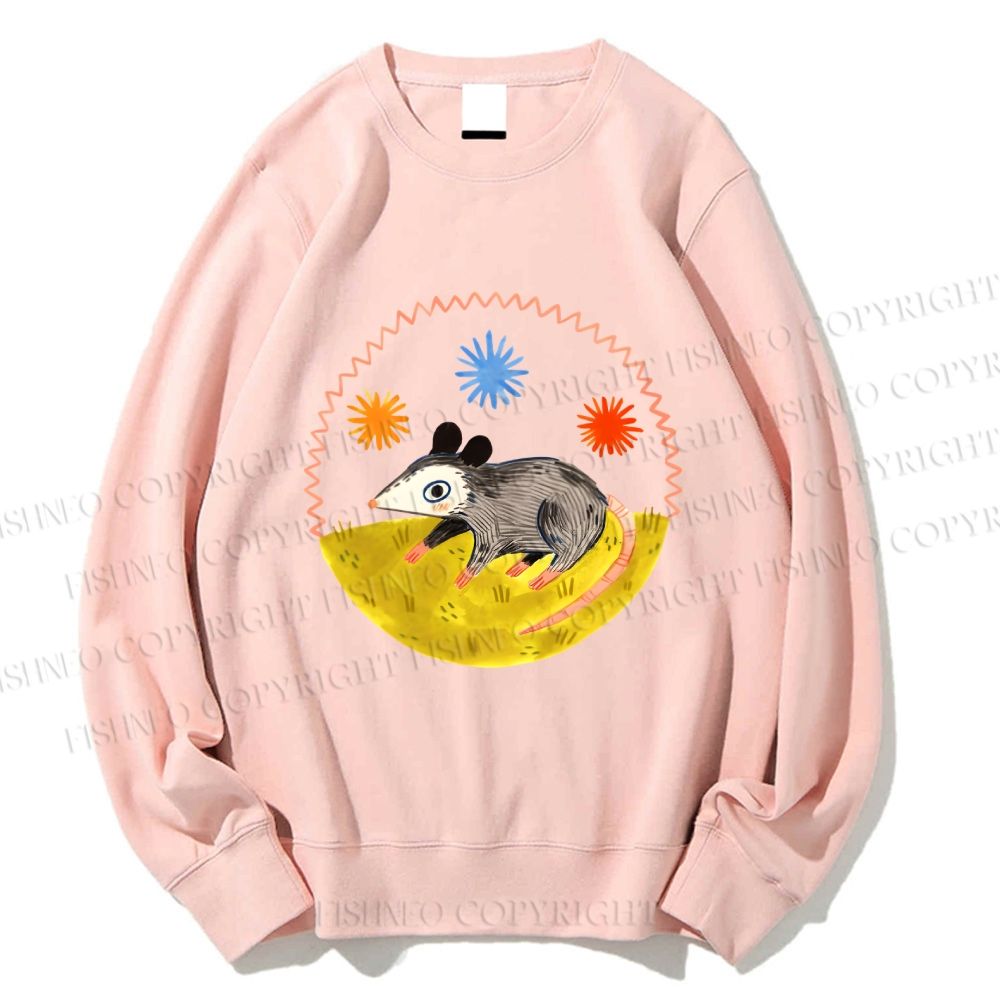 Unisex Cute Opossum Printed Sweatshirt