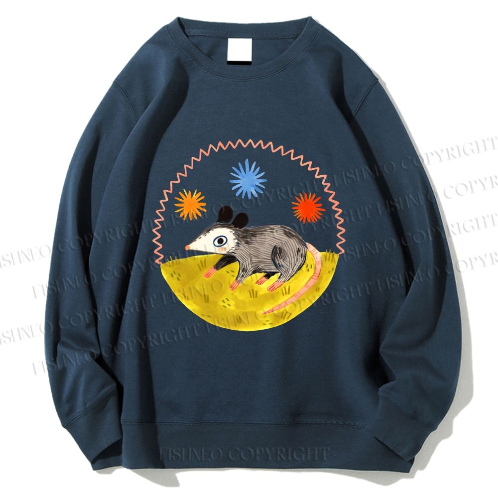 Unisex Cute Opossum Printed Sweatshirt