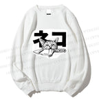 Unisex Neko Cat Printed Sweatshirt