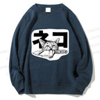 Unisex Neko Cat Printed Sweatshirt