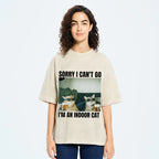 Sorry I Can't Go I'm An Inside Cat Washed T-Shirt