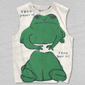 Unisex Cartoon Frog Printed Tank Top