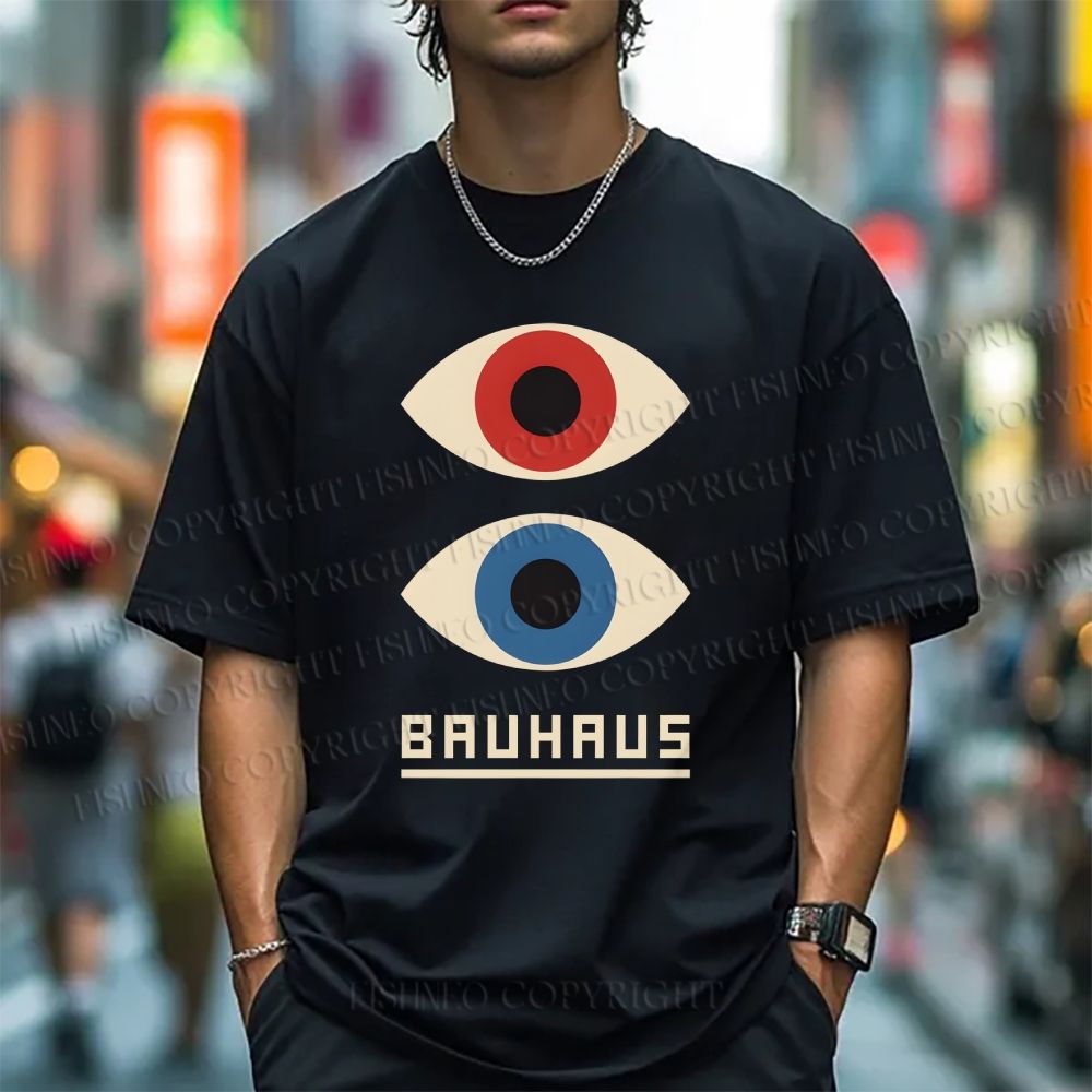 Unisex Bauhaus Art Eyes Printed Classic Cotton T-shirt
