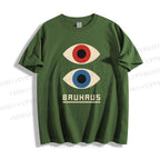 Unisex Bauhaus Art Eyes Printed Classic Cotton T-shirt