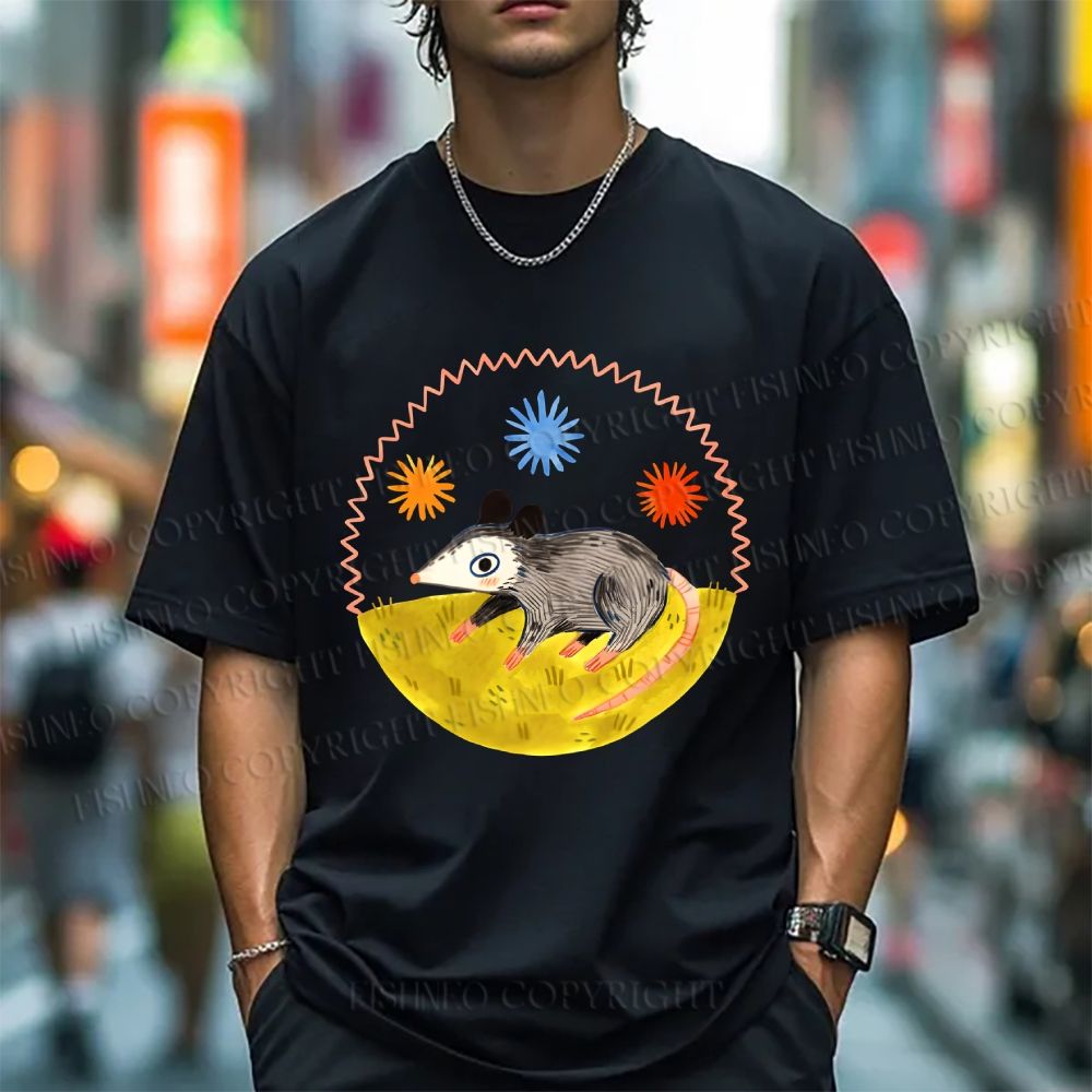 Unisex Cute Opossum Classic Cotton T-shirt