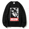 Unisex Meow Printed Sweatshirt