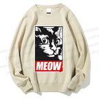 Unisex Meow Printed Sweatshirt