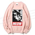 Unisex Meow Printed Sweatshirt